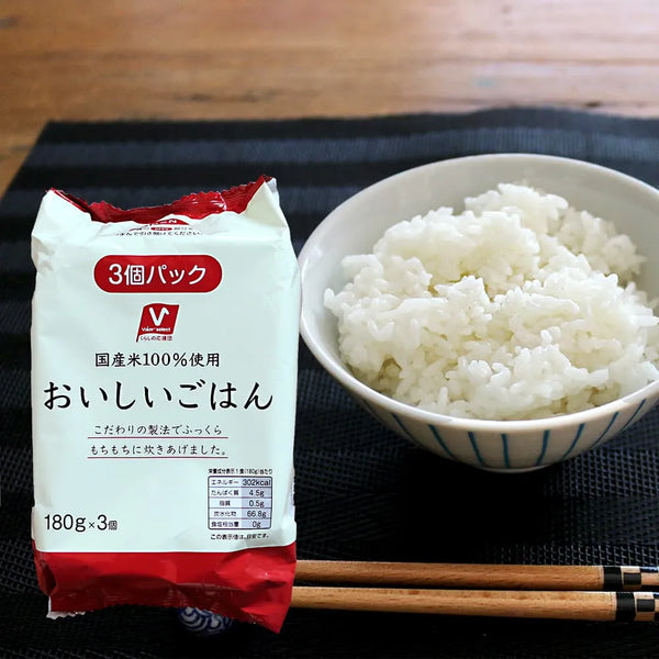 Japanese delicious rice 3 packs of 180g