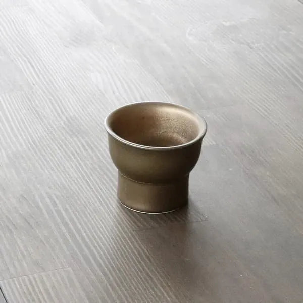 Bronze Sake Cup.Minoyaki, Made in Japan.