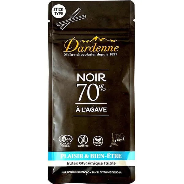 Dardenne Organic Agave Chocolate Stick Cacao 70% 62g