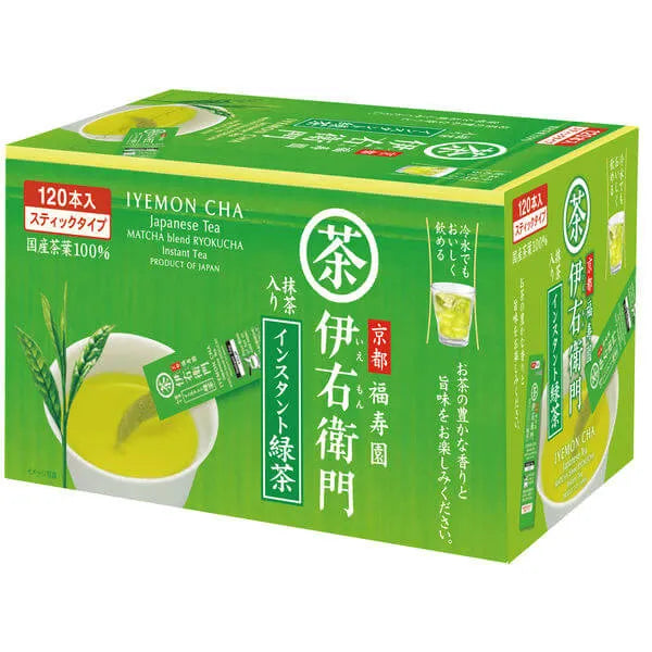 [Cold brew available] Uji no Tsuyu seicha Iemon instant green tea with matcha large capacity 1 box (120 pieces)