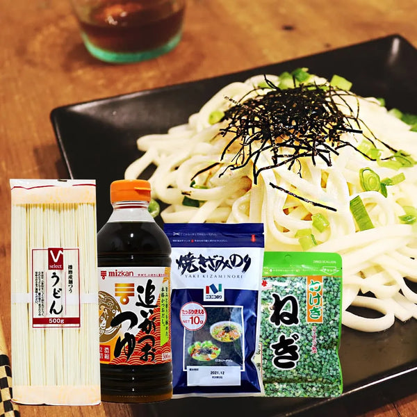 Kit for making chilled udon noodles to eat with Japanese noodle soup