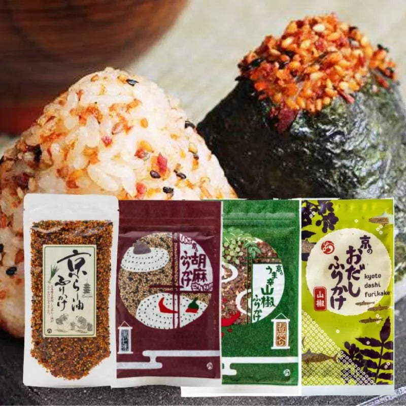 Furikake 4 Kinds  | Rayu, hot sauce, black seven spice, sesame paste, sesame, sesame, sansho, soup stock, dashi, additive-free okaka furikake furikake set