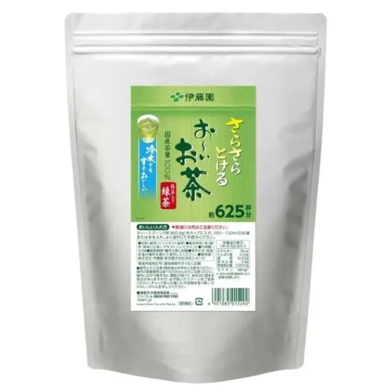 [Kann auf Wasser verzichtet werden] ITO EN Grüntee-Pulver mit Matcha-Grüntee, Beuteltyp mit Reißverschluss, 1 Beutel (500 g)