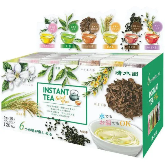 Shimizuen instant thee 6 soorten select pack 1 doos (120 zakjes) [koud brouwbaar]