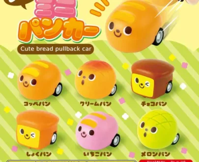 Japanese capsule toy gacha Korotto bread pull-back car