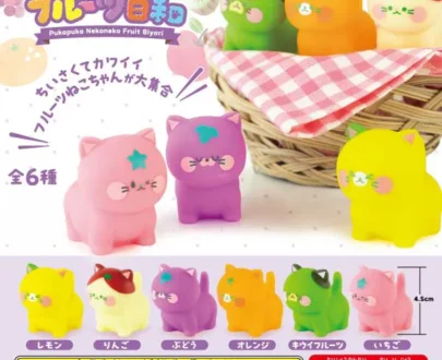 Giocattolo in capsula giapponese gacha Pukapuka gatto Neko Fruit Day