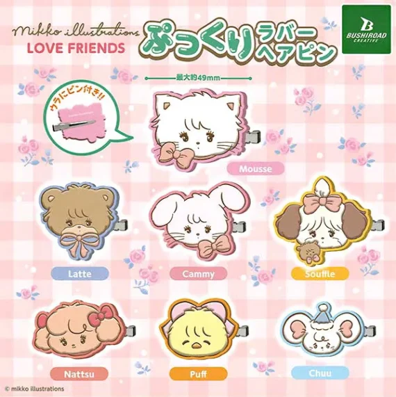 Mikko Illustratie LOVE FRIENDS Gezwollen rubberen haarspeld