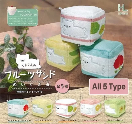 Bear Fruit Sandwich Plushie Japanese Capsule Toy